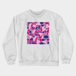 Pinks and Purples - Quirky Shaped Geometric Patterns Crewneck Sweatshirt